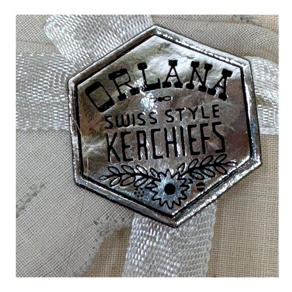Vintage Swiss Style Orlana Embroidered Linen Handkerchief Set Elegant Gift Box - Picture 3 of 3